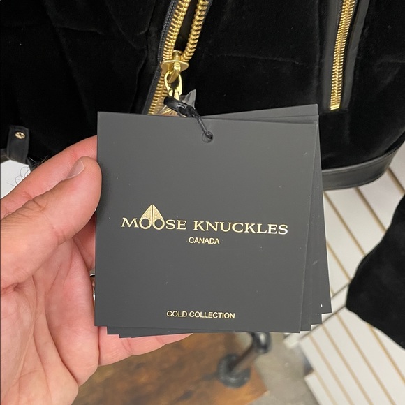 Moose Knuckles Black Puffer with Gold Accents - Picture 6 of 7